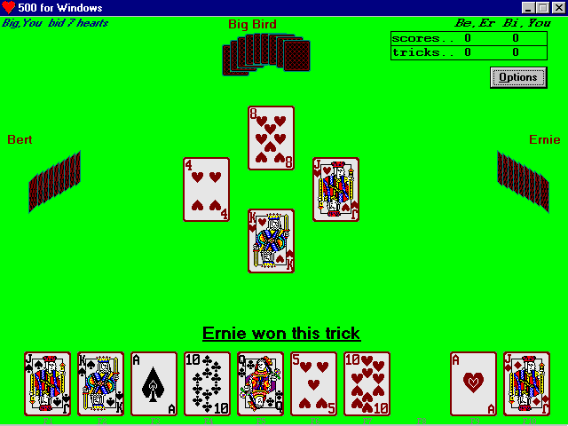 500 Card Game For Windows 95 Screenshot